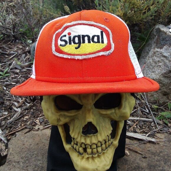 Vintage Signal Patch Snap Back Trucker Hat Cap - Picture 1 of 5